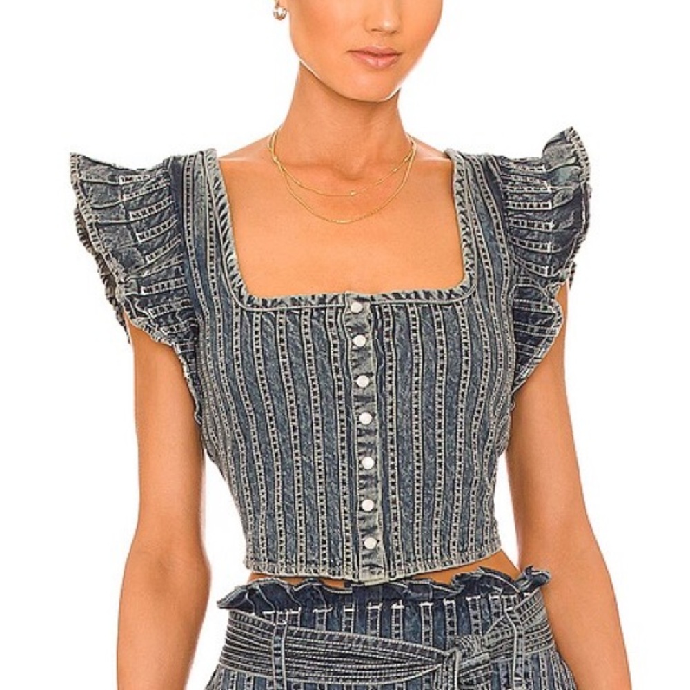NWT Love The Label Denim Corset Top
